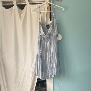 Angie Blue and White Striped Top